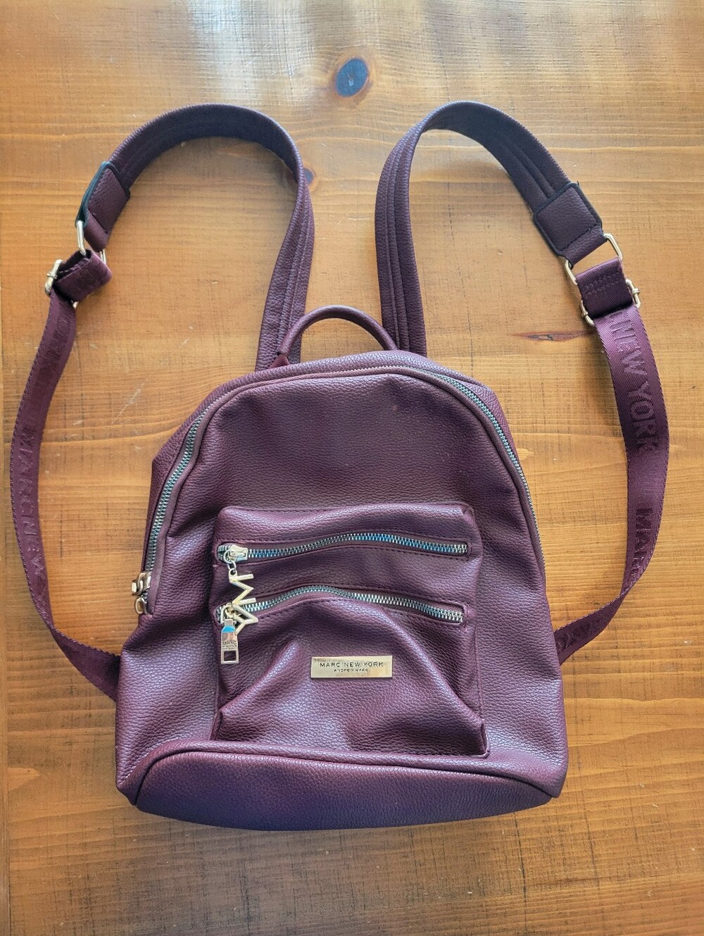 Marc New York Burgundy Maroon Faux Leather Mini Backpack SEE DESCRIPTION